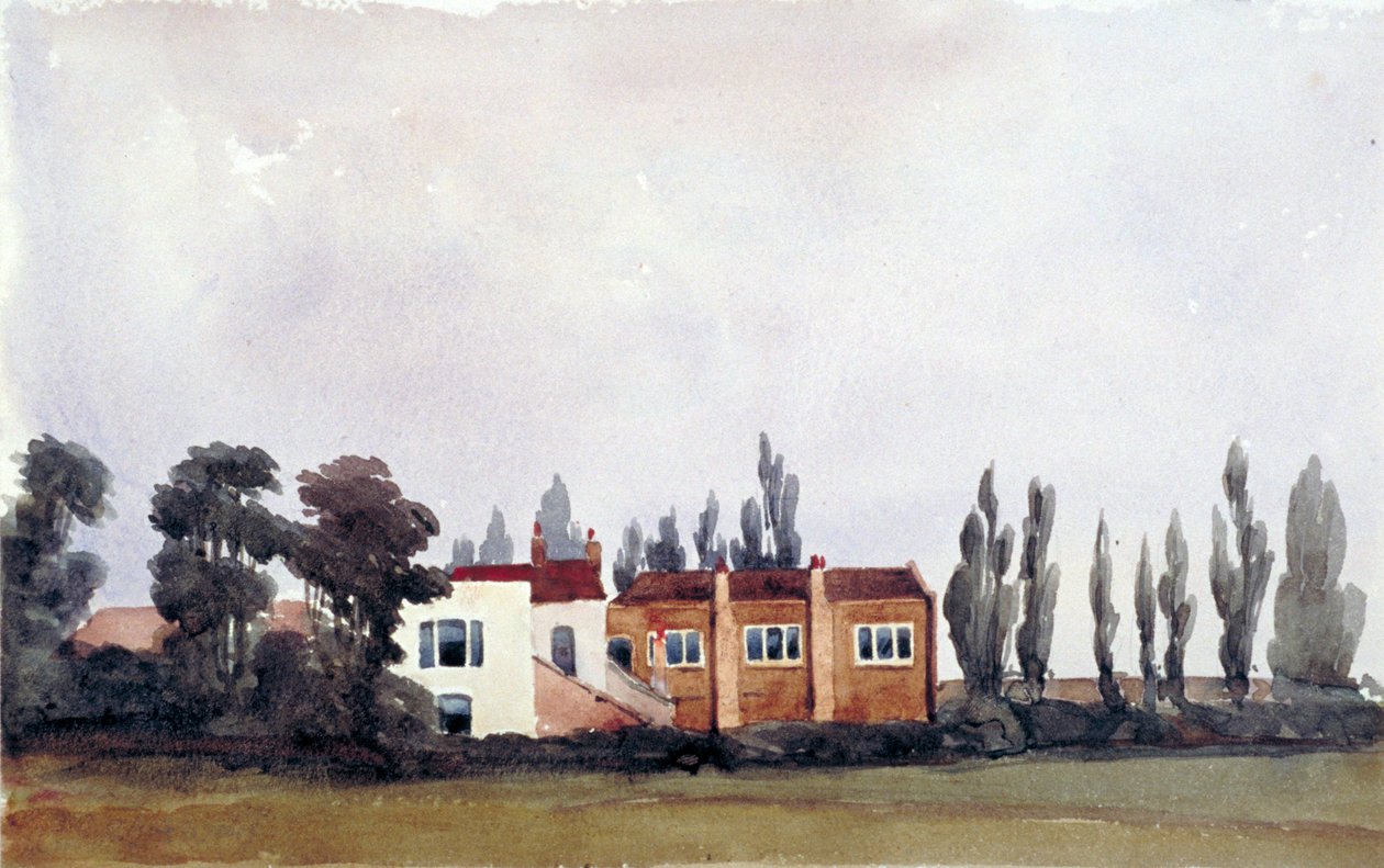 Itänäkymä Chalk Farm Tavernista, St Pancras, Lontoo, 1836 tekijältä Edmund Marks