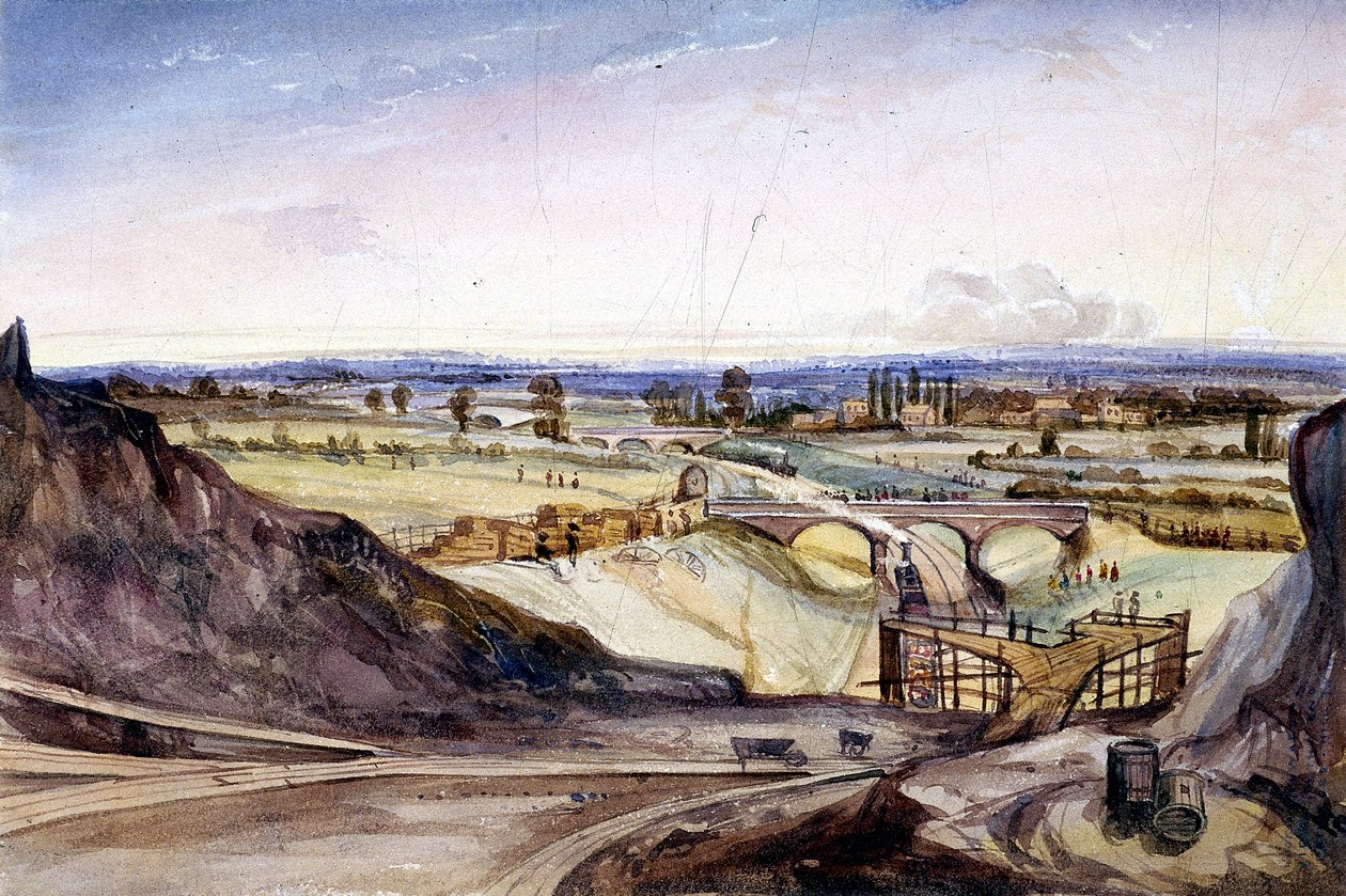Yleiskuva Hampsteadista, Lontoosta, 1837 tekijältä Edmund Marks