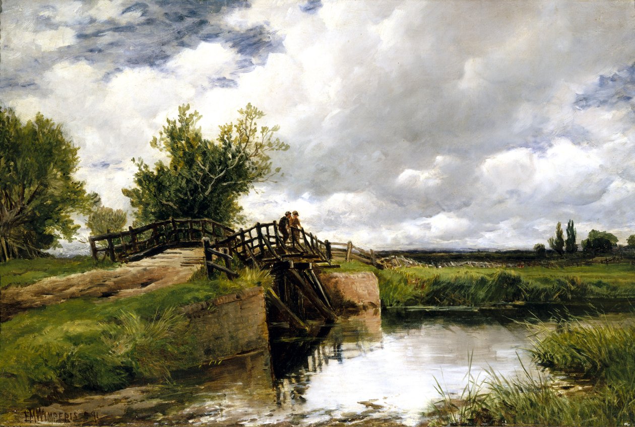Black Bridge on the Ouse, 1891 tekijältä Edmund Morison Wimperis