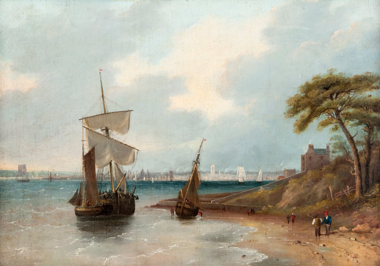 Dundee idästä, n. 1830 (öljy kankaalle) tekijältä Edmund Thornton Crawford
