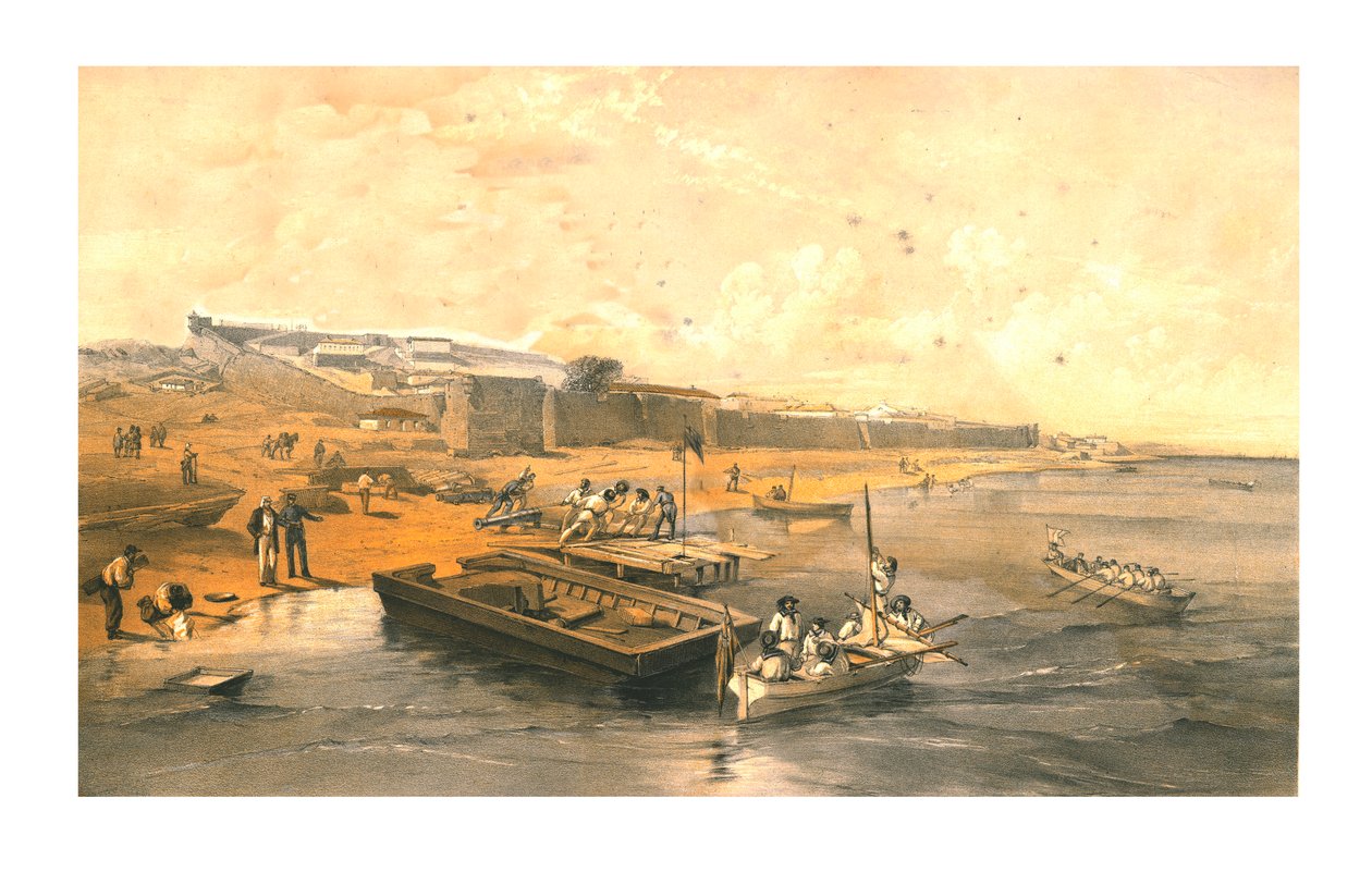 Yenikalen linnoitus Azoffinmerelle päin, 1855. tekijältä Edmund Walker