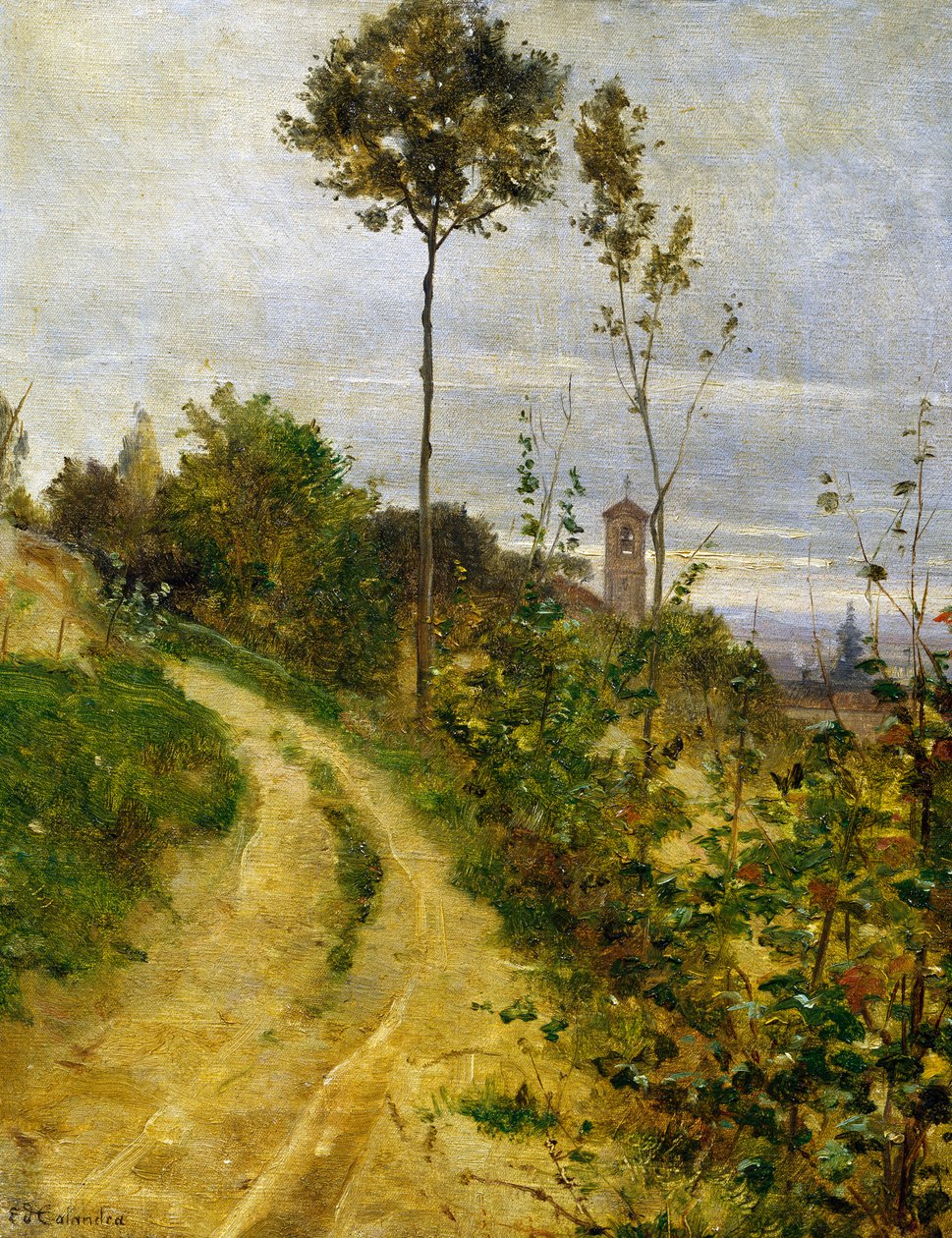 Hill road (öljy kankaalle) tekijältä Edoardo Calandra