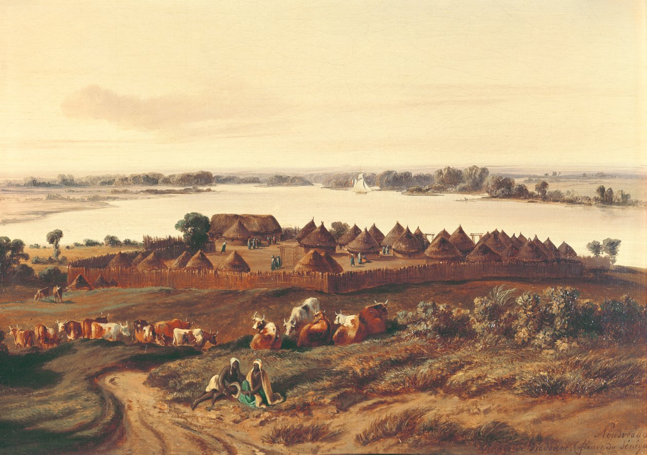 Kylä Senegalissa tekijältä Edouard Auguste Nousveaux