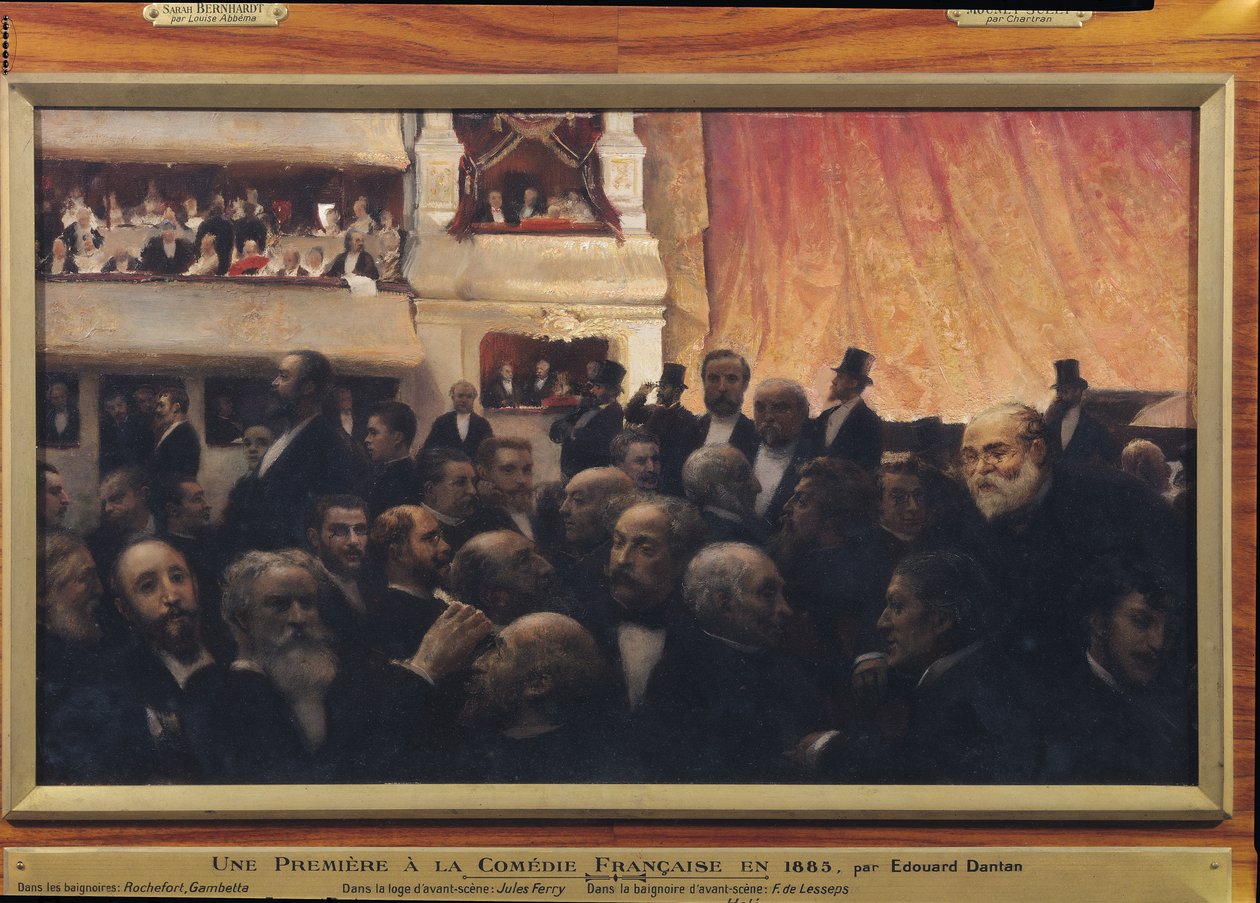 Ensimmäinen yö Comedie Francaisessa vuonna 1885 tekijältä Edouard Joseph Dantan
