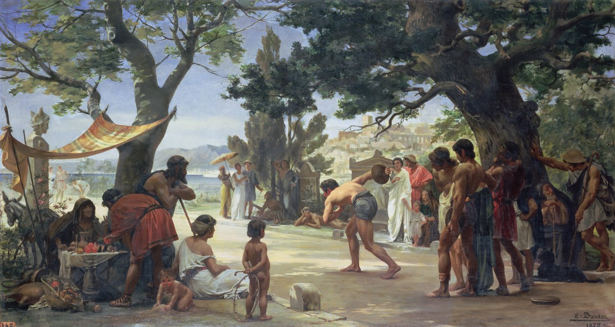 Kiekon heitto, 1875 tekijältä Edouard Joseph Dantan