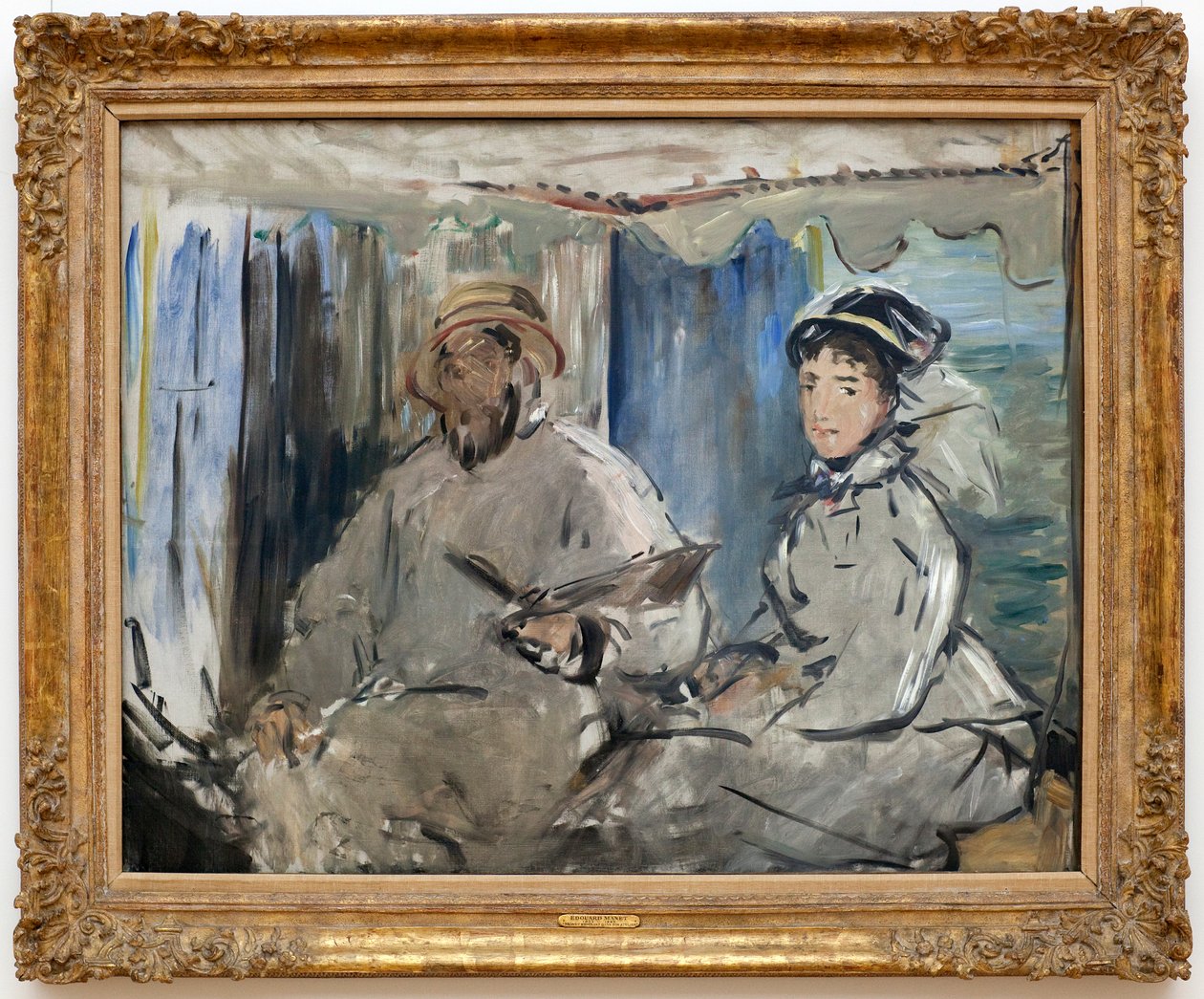 Claude Monet vaimonsa Camillen kanssa, 1874 tekijältä Édouard Manet