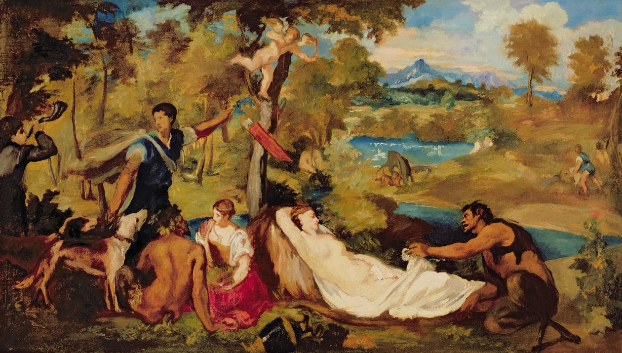 Jupiter ja Antiope, 1856 tekijältä Édouard Manet