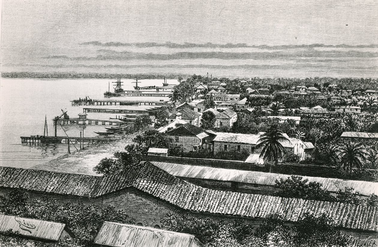 Eurooppakortteli Lagosissa, Nigeriassa, 1887 tekijältä Edouard Riou