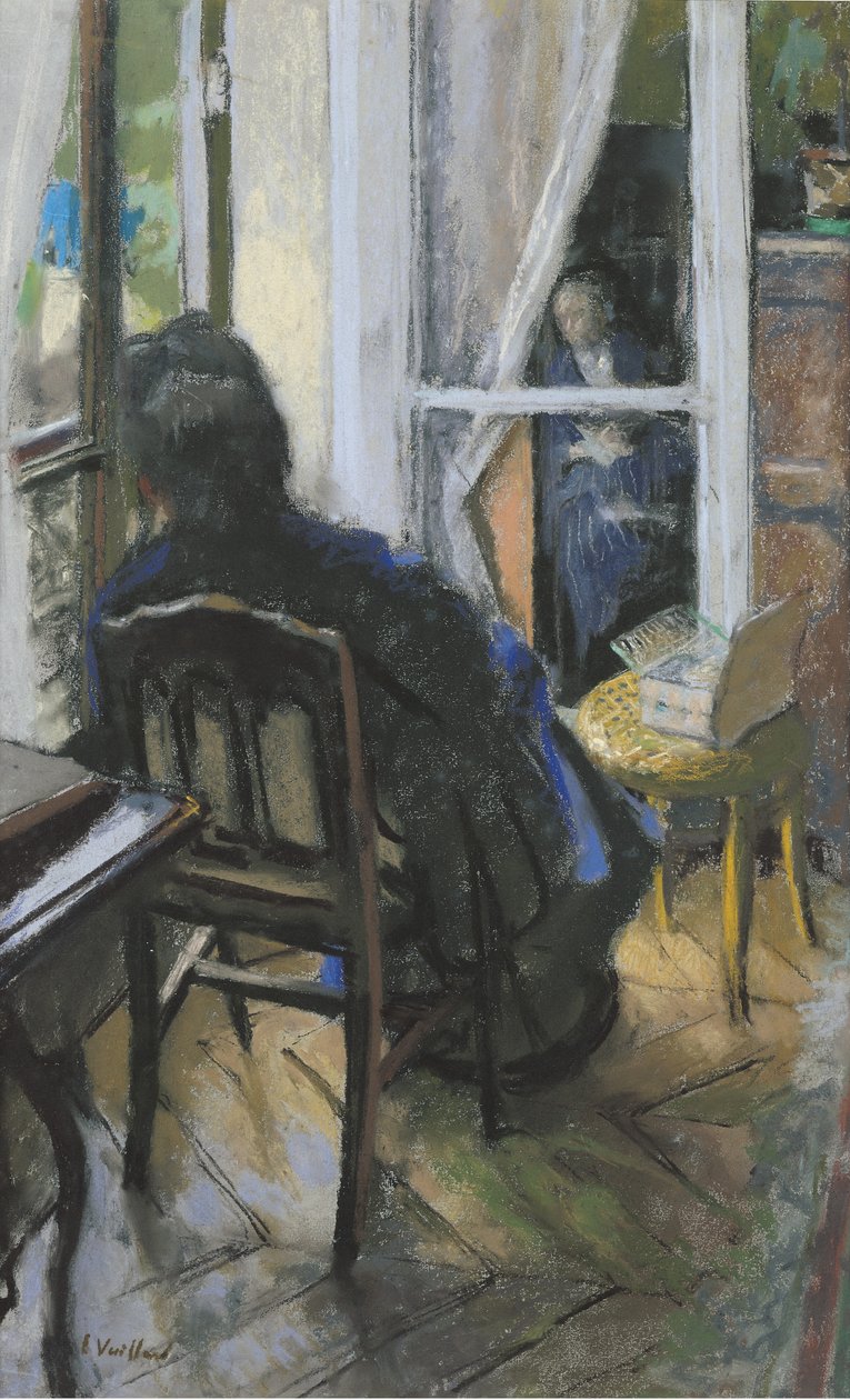 Ikkunalla (pastelli paperille) tekijältä Edouard Vuillard