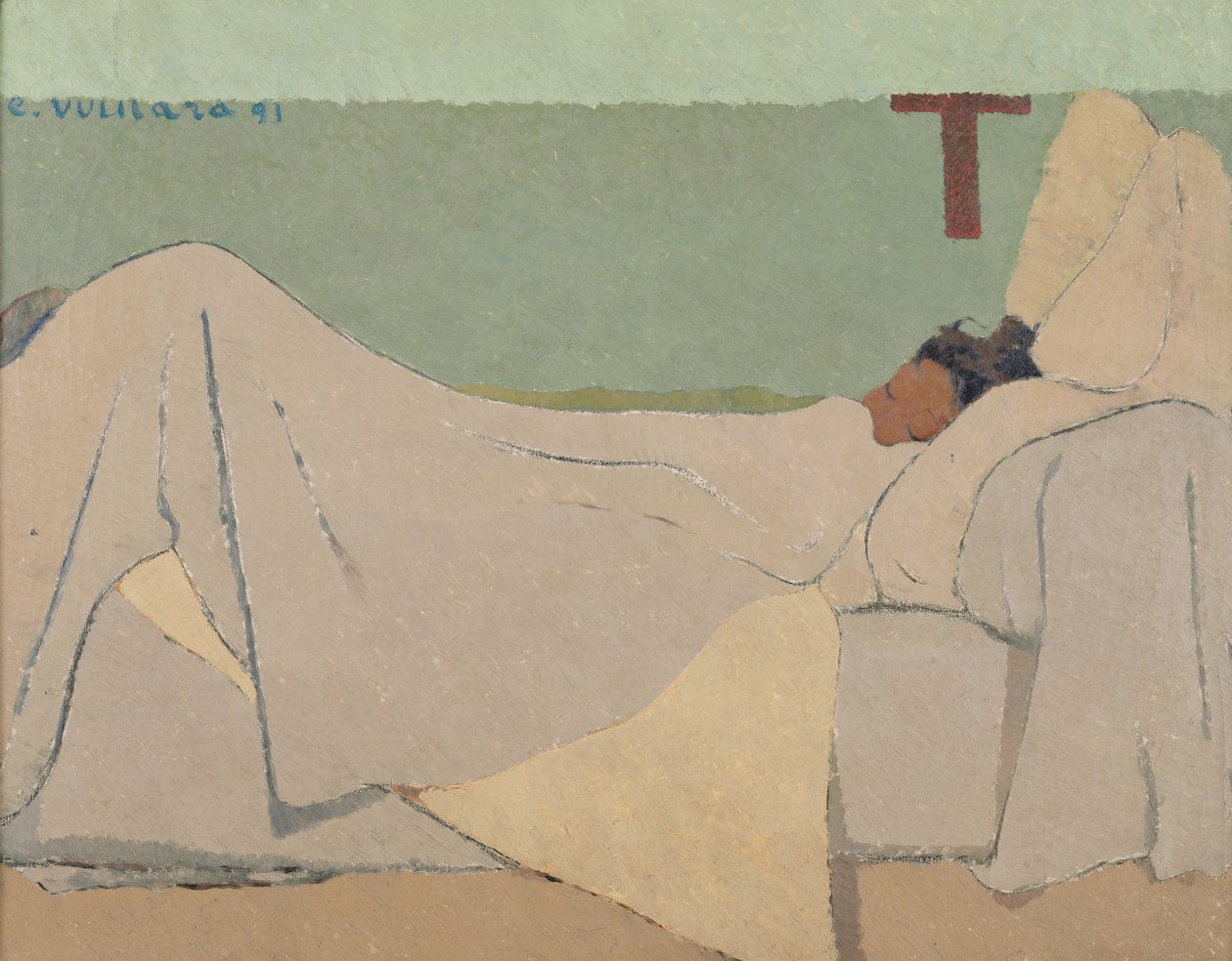 Sängyssä, 1891 tekijältä Edouard Vuillard
