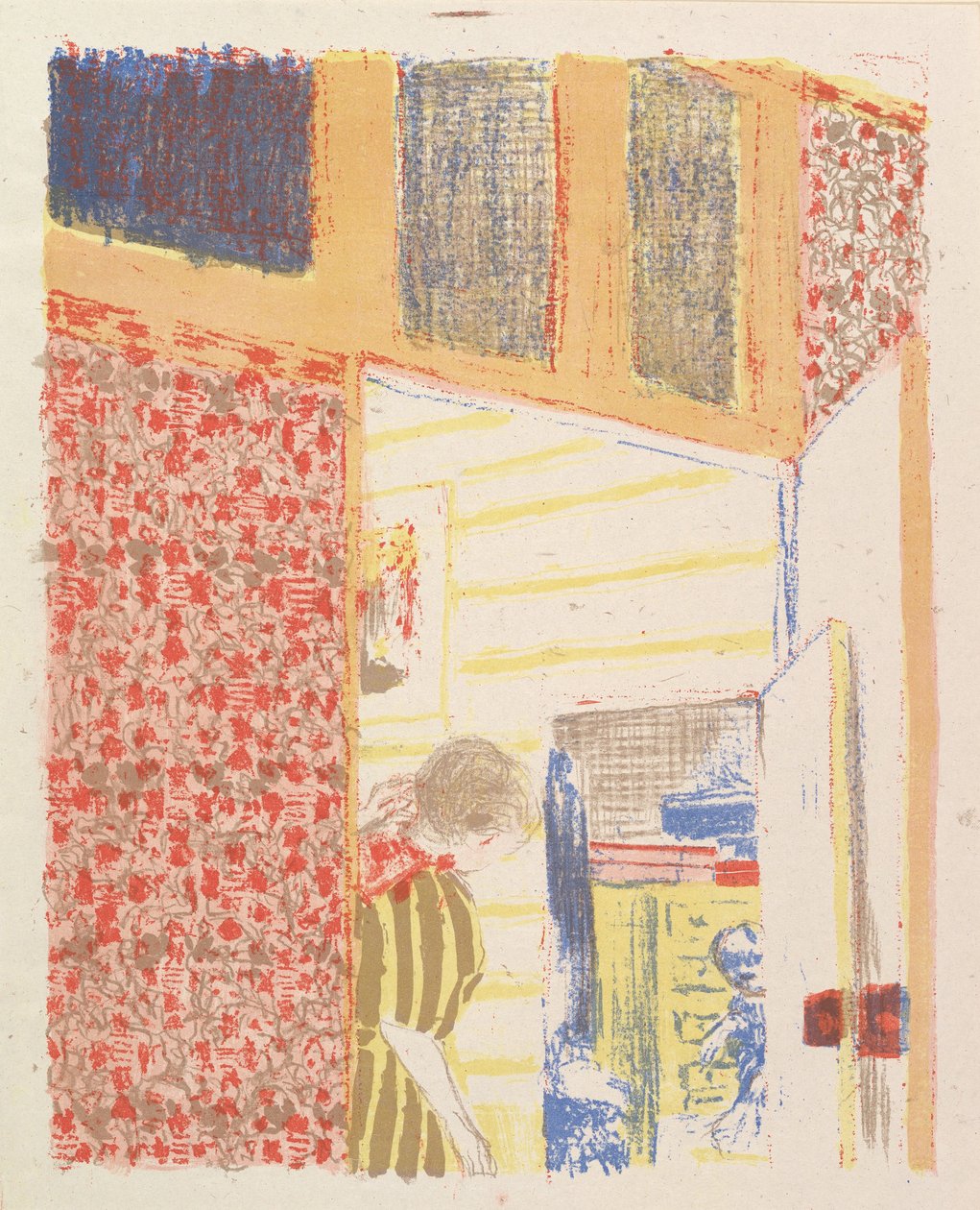 Sisustus Pink Wallpaper III:lla, sarjasta Maisemat ja sisätilat, 1899 tekijältä Edouard Vuillard