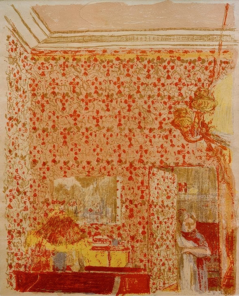 Intérieur aux tentures roses I tekijältä Edouard Vuillard
