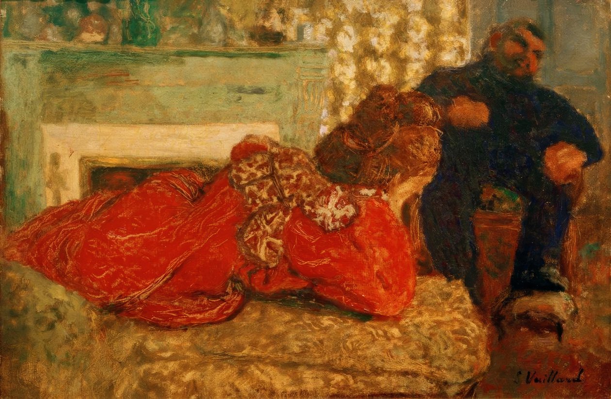 Le peignoir rouge tekijältä Edouard Vuillard