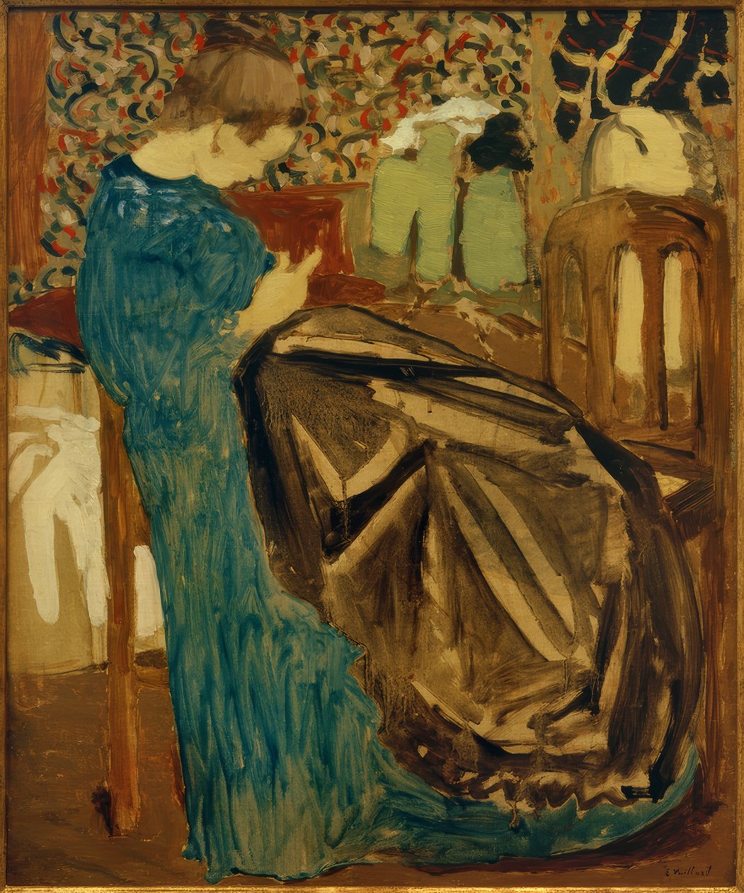 Näherin mit großem Stoff tekijältä Edouard Vuillard