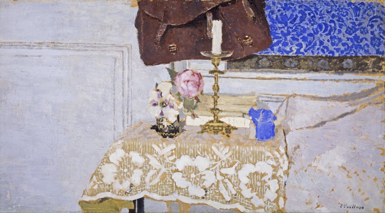 Asetelma kynttilänjalan kanssa (Kynttilänjalka) tekijältä Edouard Vuillard
