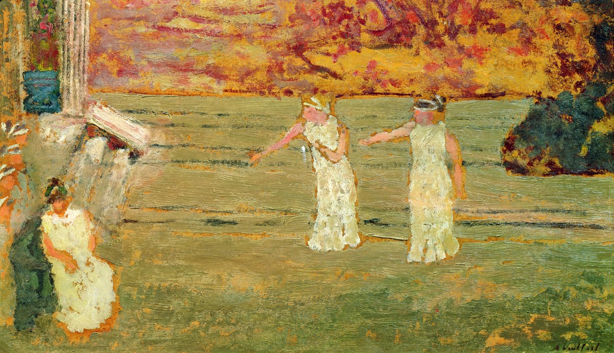 Teatterin lavalla, n. 1893 (taulu) tekijältä Edouard Vuillard