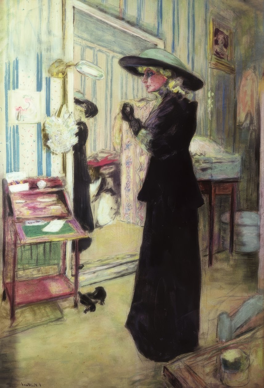Retrato de Charlotte Lyses. Vastaaja: EDOUARD VUILLARD. Museo: MUSEE TOULOUSE-LAUTREC ALBI FRANCIA tekijältä Edouard Vuillard