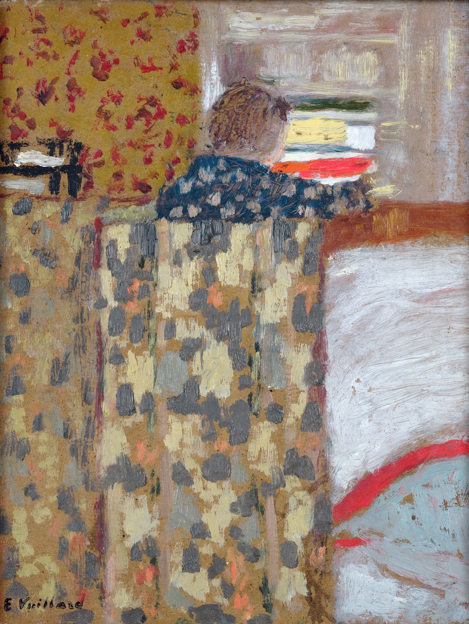 Pellavakaappi, n. 1893-95 (öljy kortille) tekijältä Edouard Vuillard