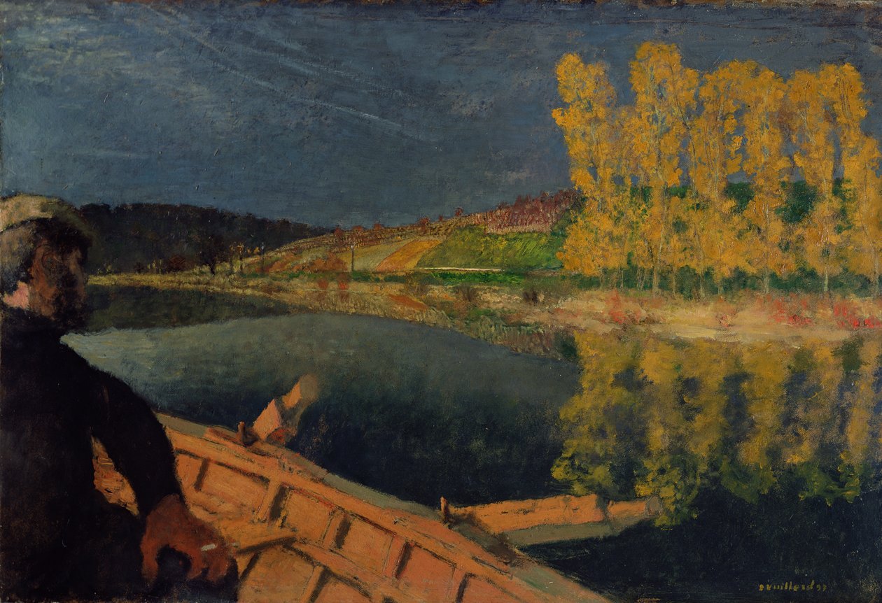 Oarsman, 1897 (öljy kortille) tekijältä Edouard Vuillard