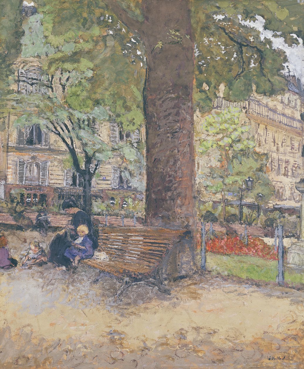 Vintimillen aukio, noin 1925 (tempera paperille). tekijältä Edouard Vuillard