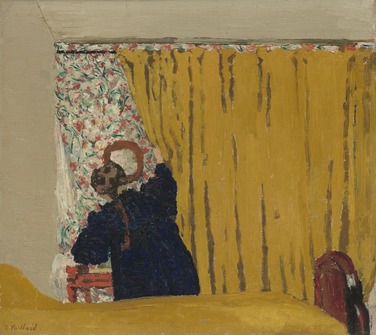 Keltainen esirippu, n. 1893 tekijältä Edouard Vuillard