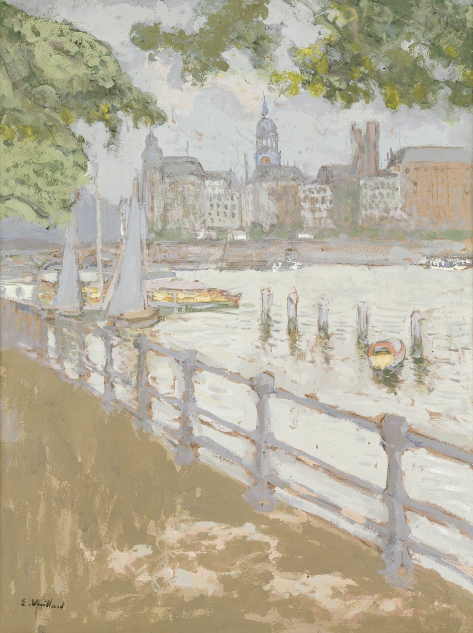 Näkymä Binnenalsterista, 1913 (guassi kortille) tekijältä Edouard Vuillard