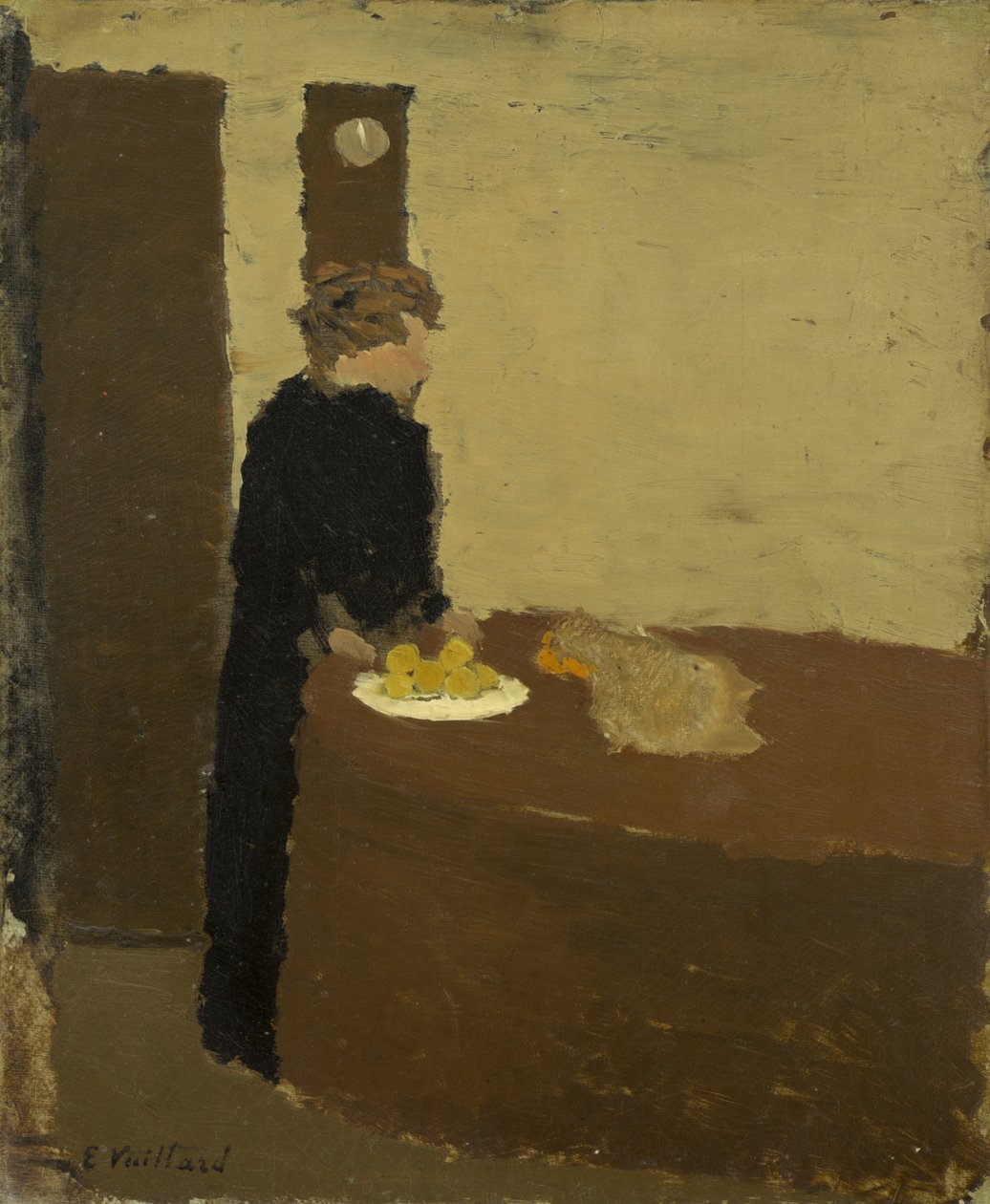 Nainen mustissa, noin 1891 (öljy pahville). tekijältä Edouard Vuillard