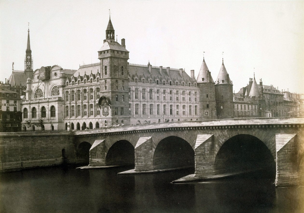 Conciergerie ja pont au Change, noin 1854 (kuva). tekijältä Edouard Denis Baldus