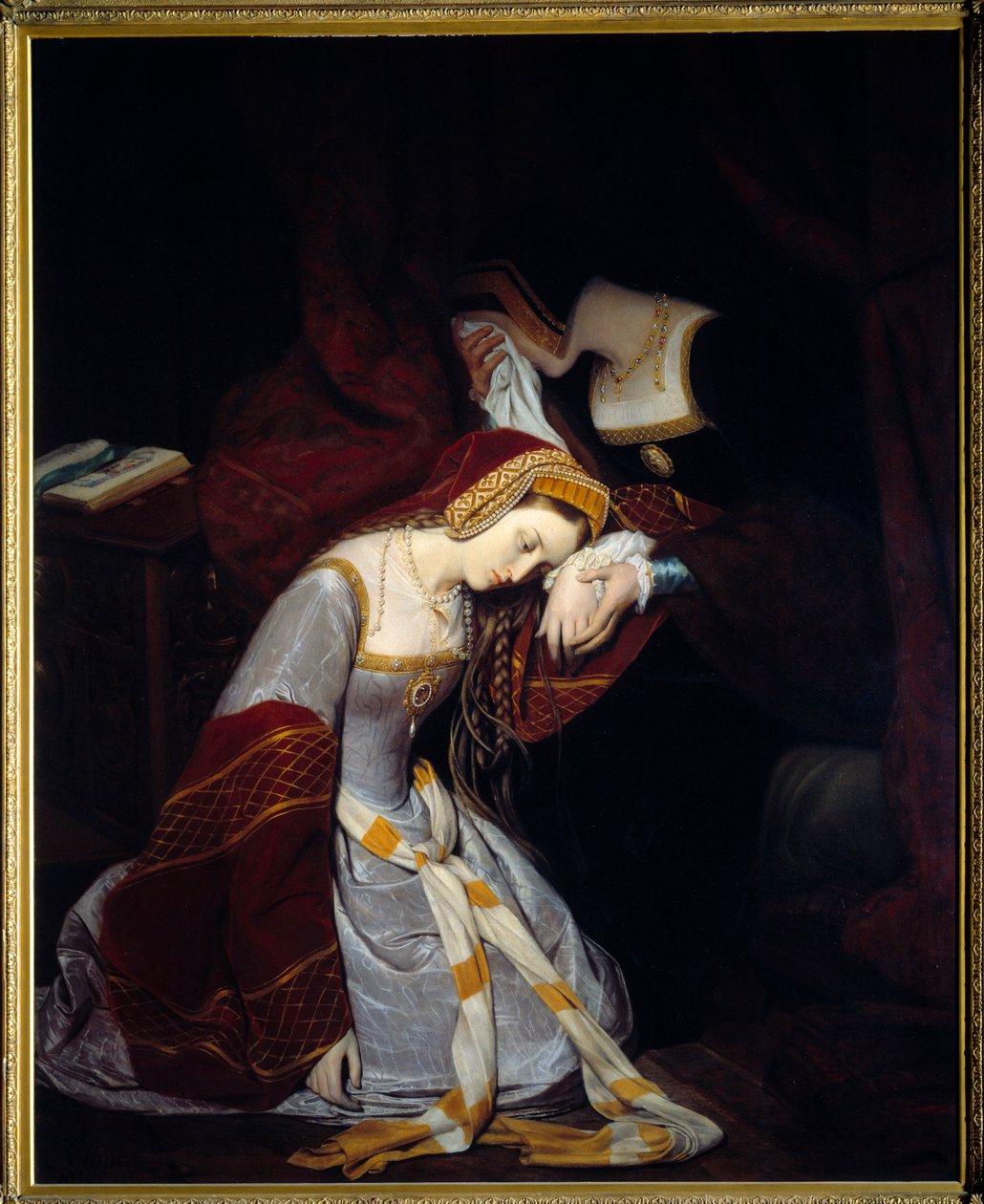 Anne Boleyn Lontoon Towerissa (1536) tekijältä Edouard (1799 1877) Cibot