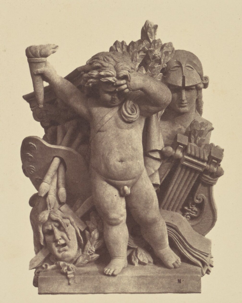 ["Les Beaux-arts", Nicolas Guilleminin veistos, Louvren sisustus, Pariisi] tekijältä Édouard Baldus