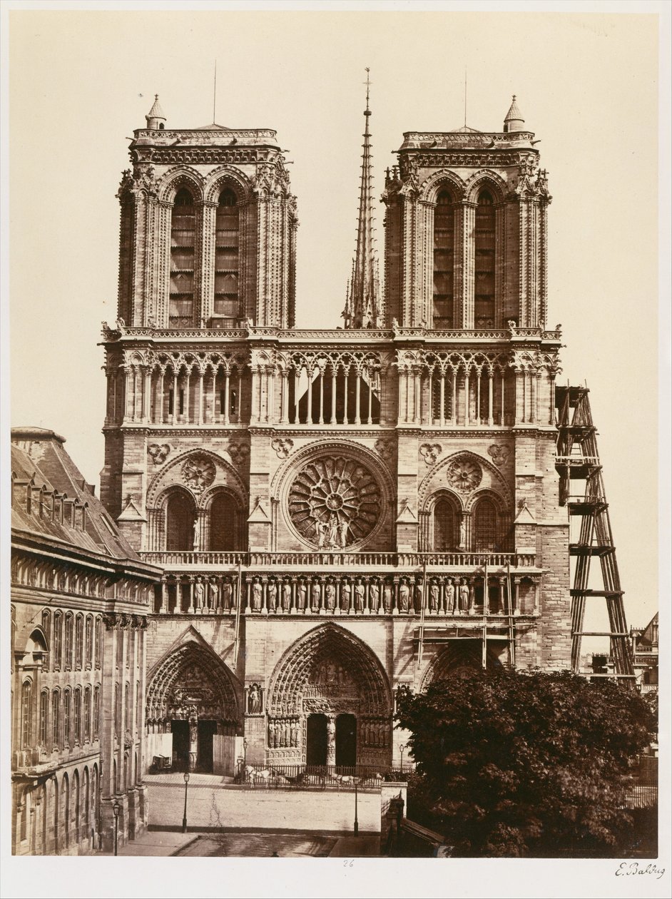 Notre-Dame (julkisivu) tekijältä Édouard Baldus