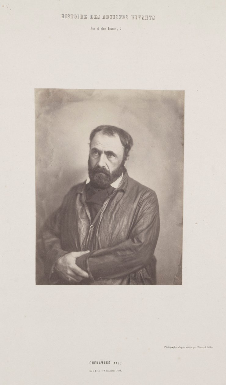 Muotokuva Paul Chenavardista, sarjasta "Histoire des Artistes Vivants" (Elävien taiteilijoiden historia) tekijältä Édouard Baldus