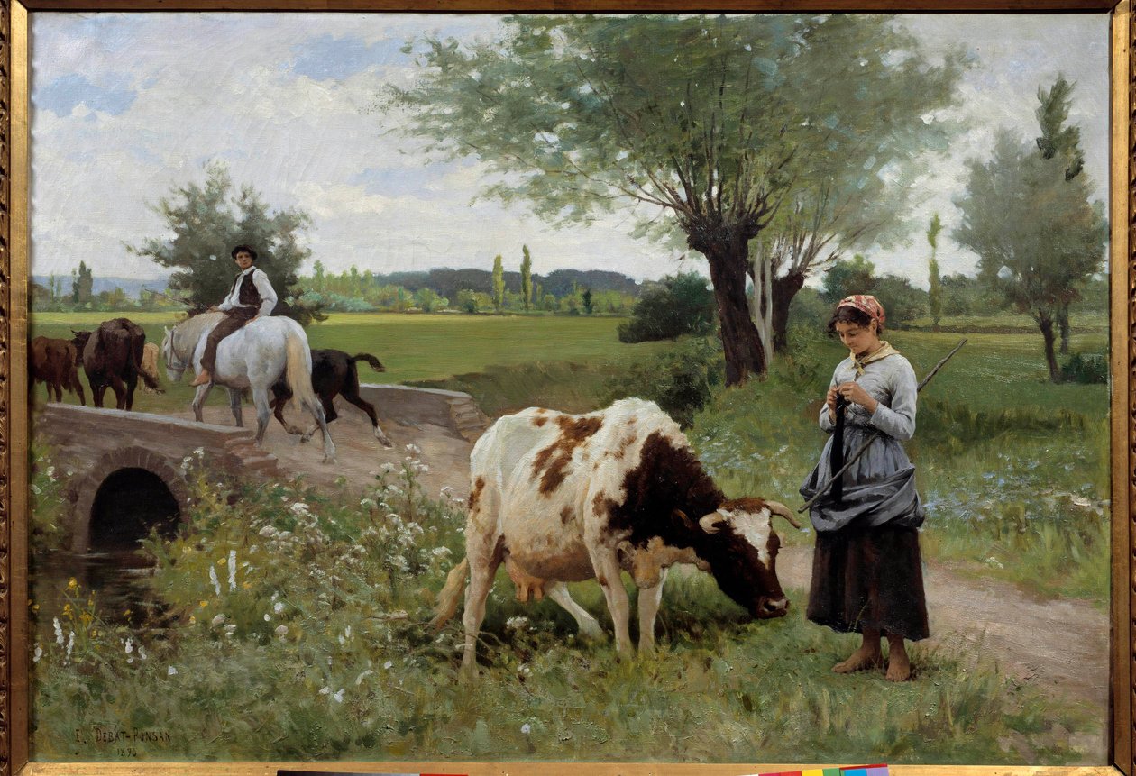 Hyvin vartioitu valmentaja Edouard Debat Ponsan (1847-1913) maalaus 1890 su. 0,82x1,28 m Pau, Kuvataidemuseo tekijältä Edouard Debat Ponsan