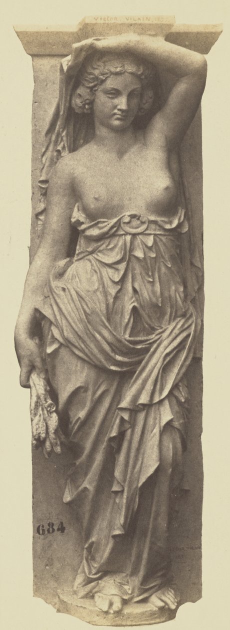Victor Vilainin Caryatid, Louvren koristelu, Pariisi tekijältä Edouard Denis Baldus