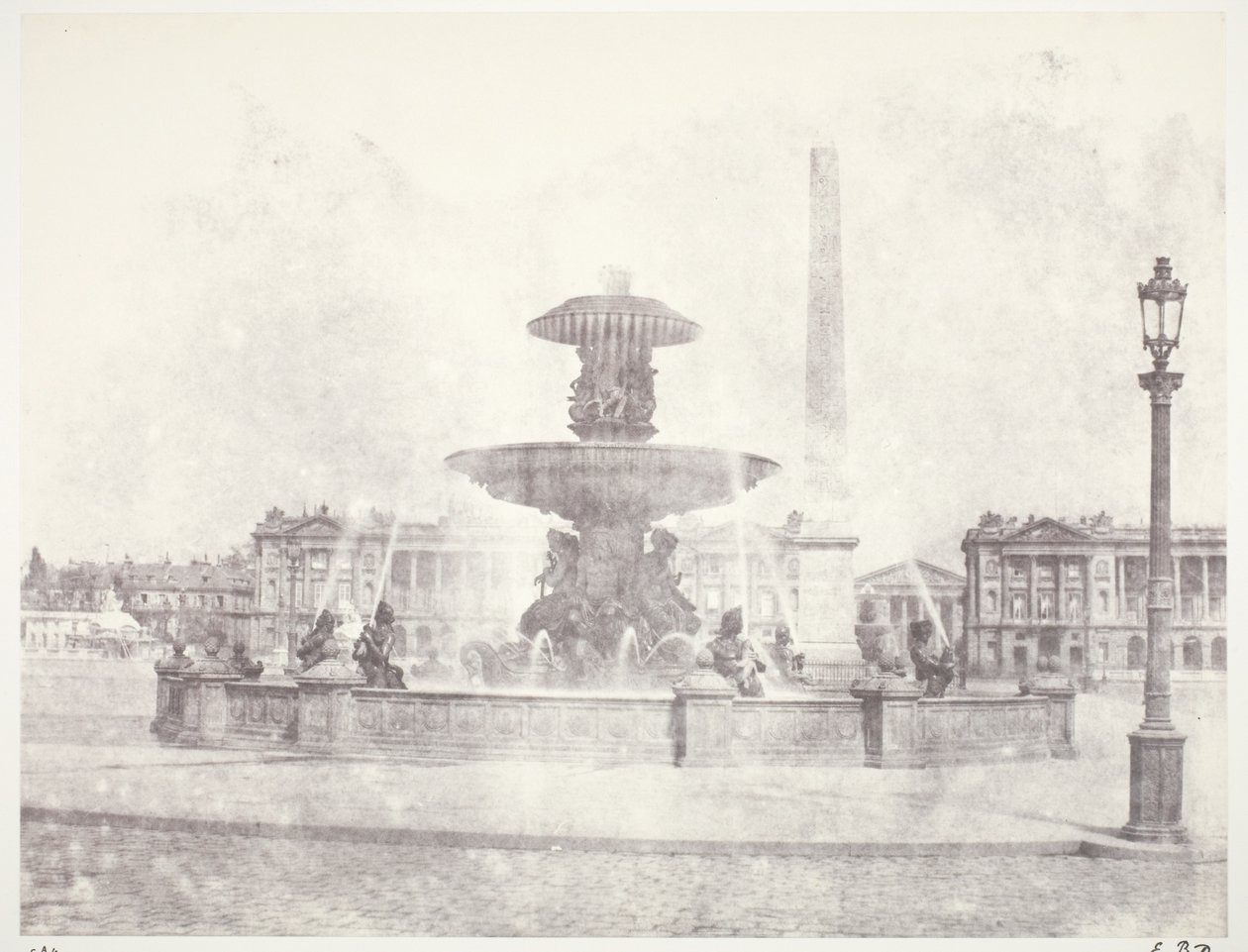 Suihkulähde, Place de la Concorde, Pariisi tekijältä Edouard Denis Baldus