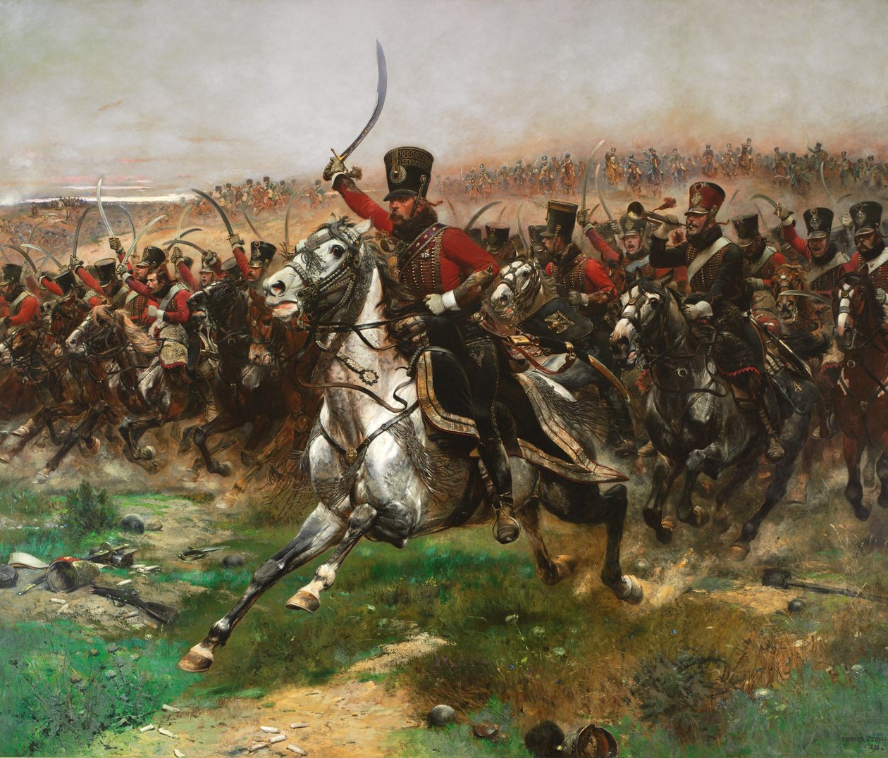 Vive LEmpereur 4. husaarin panos Friedlandin taistelussa, 14. kesäkuuta 1807, 1891 tekijältä Jean Baptiste Edouard Detaille
