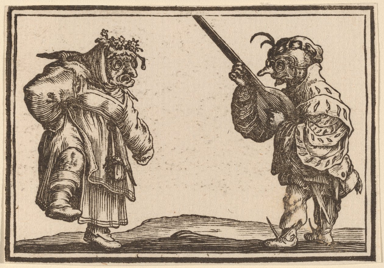 Tanssijat Luutan kanssa tekijältä Edouard Eckman after Jacques Callot