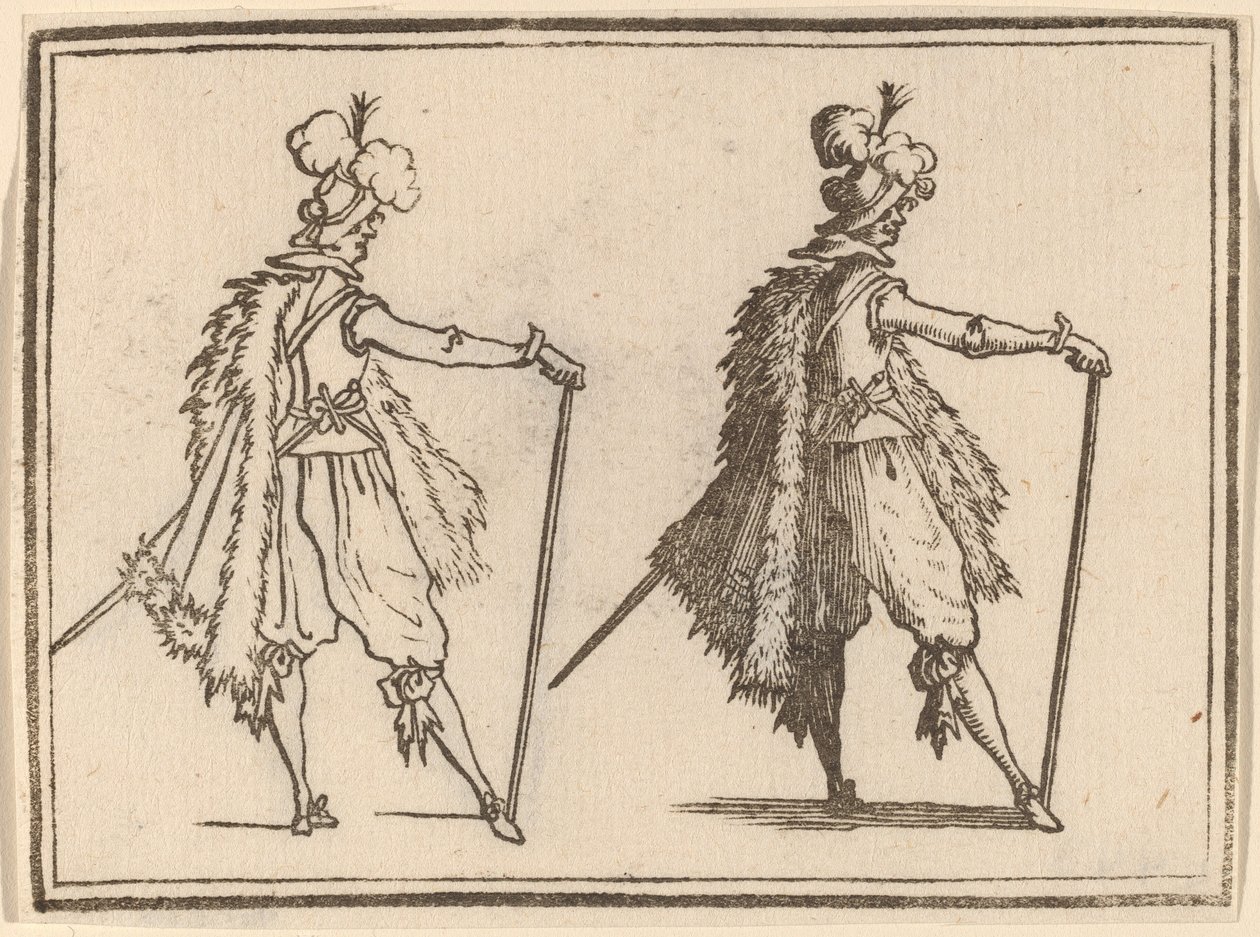 Herrasmies kepin kanssa tekijältä Edouard Eckman after Jacques Callot