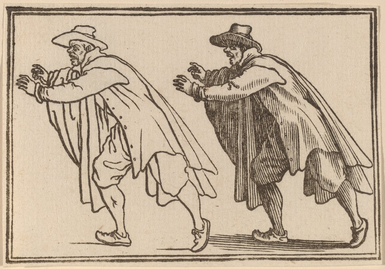 Mies Liikkuu äkillisesti tekijältä Edouard Eckman after Jacques Callot