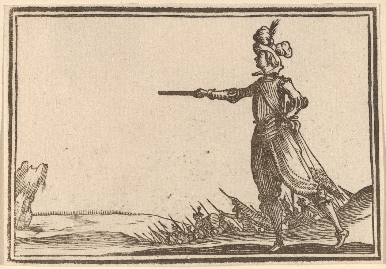 Armeijan komentaja jalkaisin tekijältä Edouard Eckman after Jacques Callot