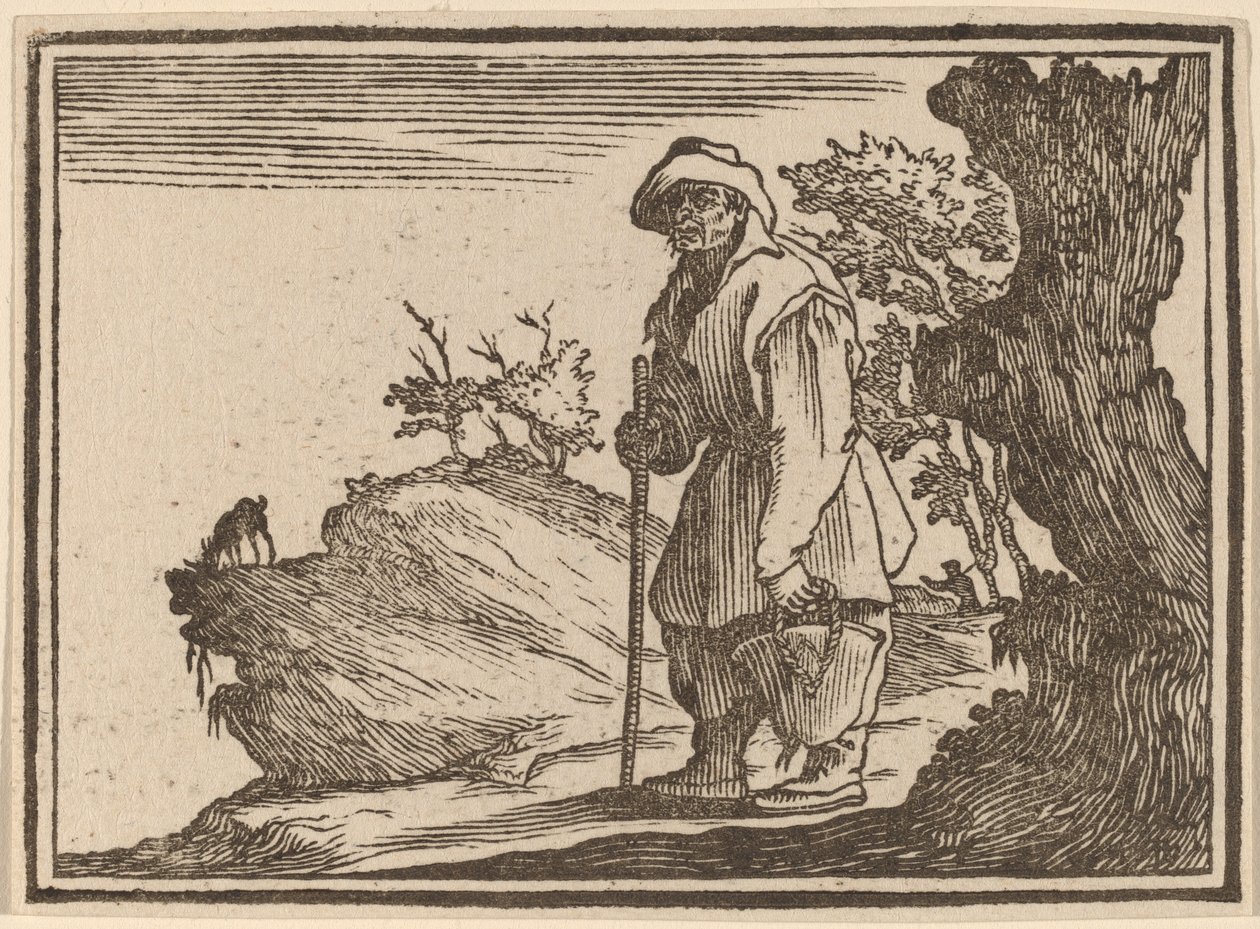 Talonpoika säkin kanssa tekijältä Edouard Eckman after Jacques Callot