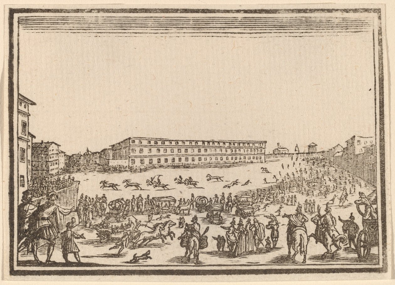 Piazza Porta al Pratolla tekijältä Edouard Eckman after Jacques Callot
