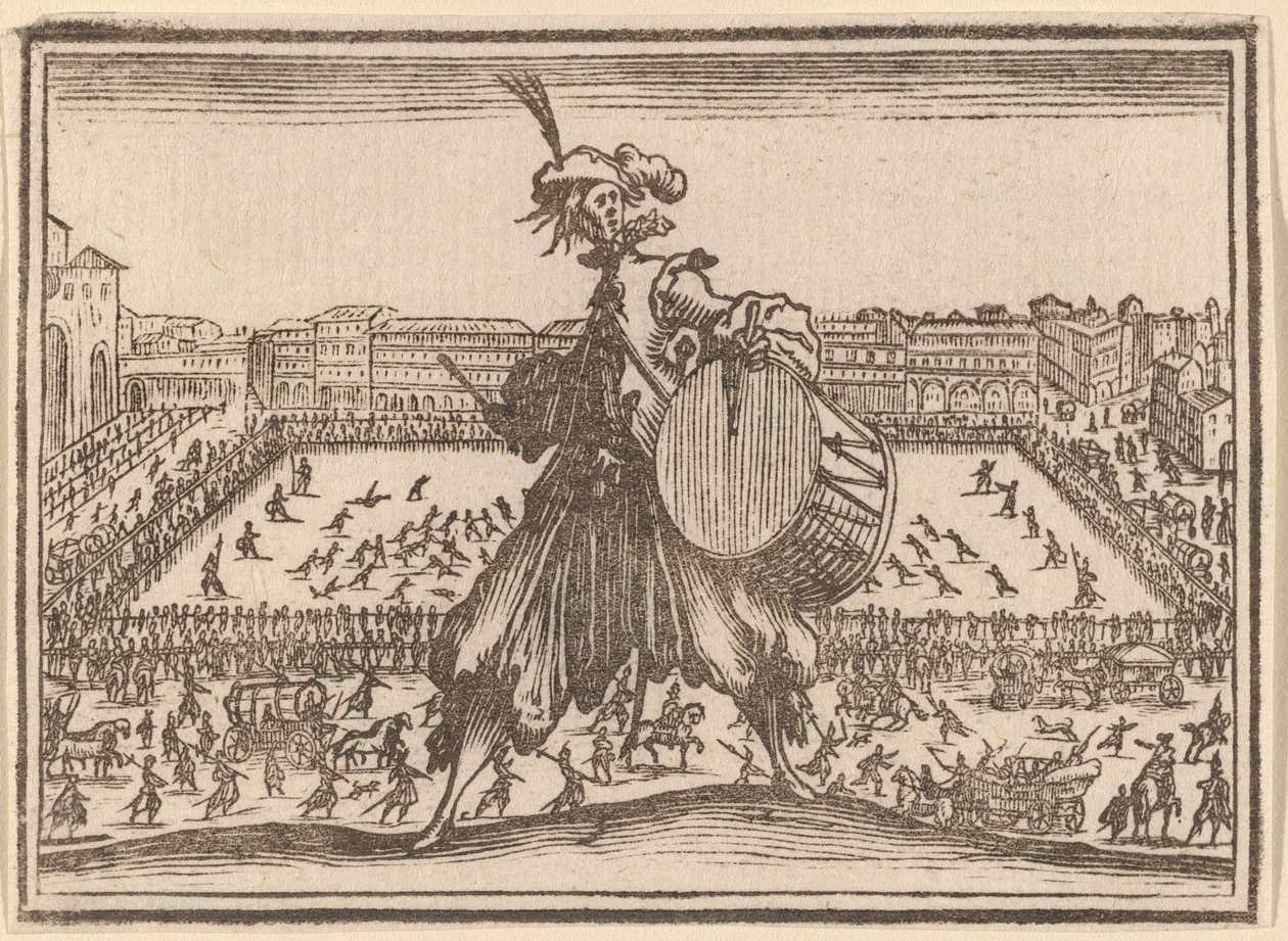 Piazza Santa Croce, Firenze tekijältä Edouard Eckman after Jacques Callot