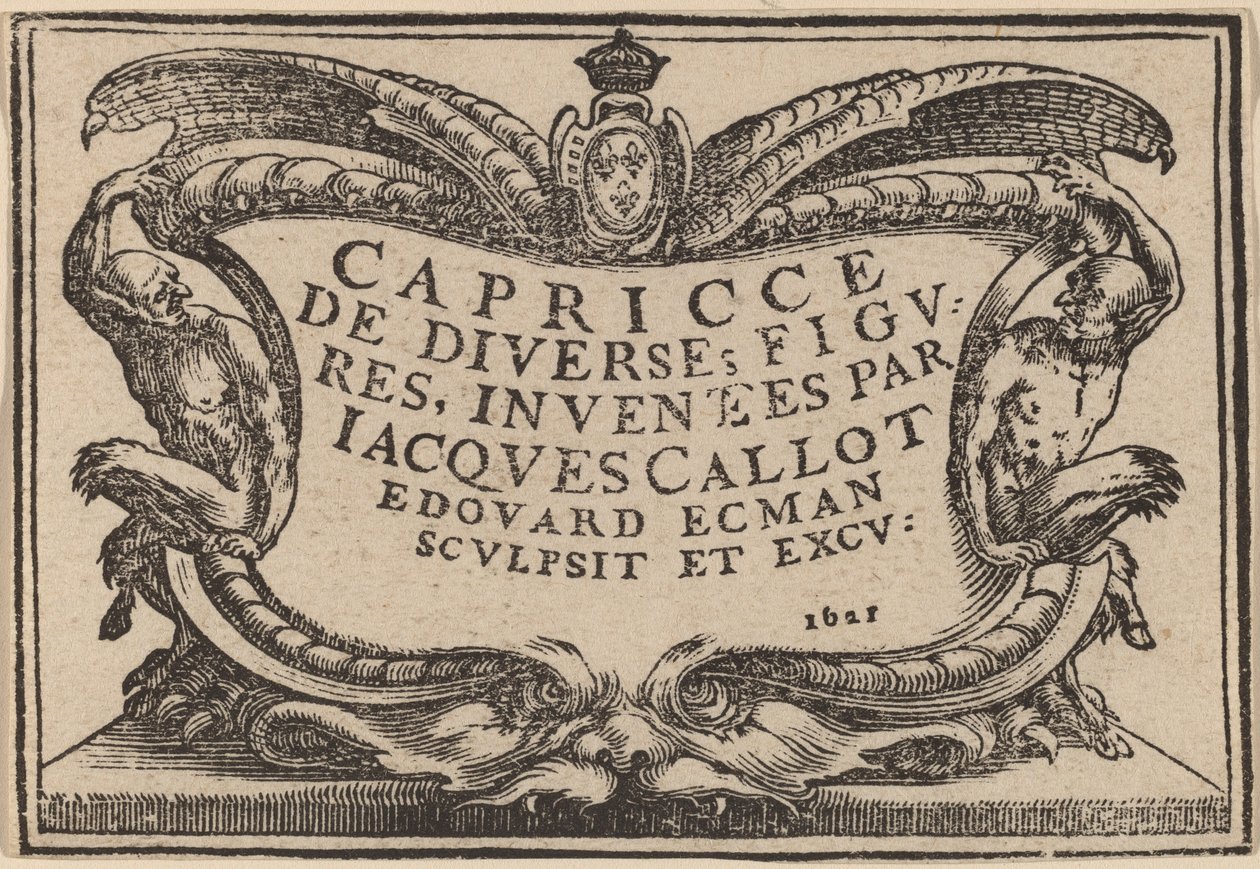 Otsikko "The Capricci" tekijältä Edouard Eckman after Jacques Callot