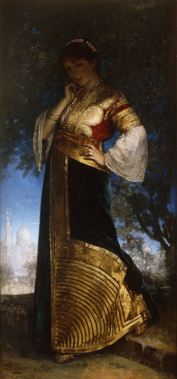 Kaunis marokkolainen; Kaunis marokkolainen, 1880 tekijältä Edouard Frederic Wilhelm Richter