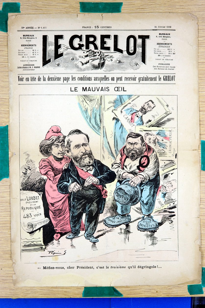 Kansi "" Le Grelot ", satiirinen väreissä tekijältä Edouard Guillaumin Pepin