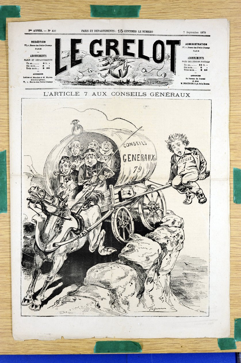 Kansi "" Le Grelot"", numero 439, satiirinen väreissä tekijältä Edouard Guillaumin Pepin