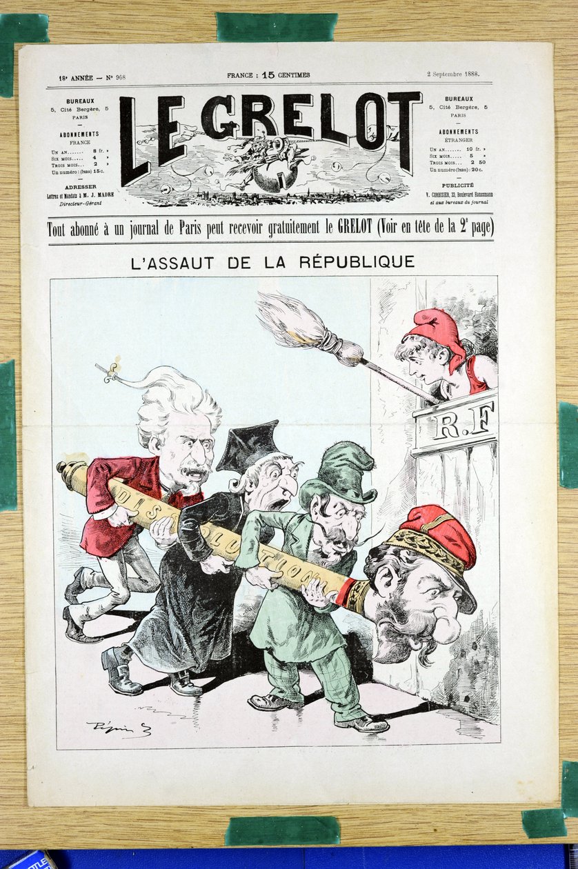 Kansi "" Le Grelot ", numero 908, Satirique en Couleurs tekijältä Edouard Guillaumin Pepin