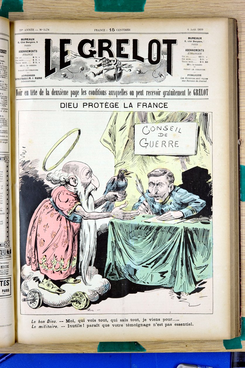 Kansi ""Le Grelot"", numero 1478, satiirinen väreissä tekijältä Edouard Guillaumin Pepin