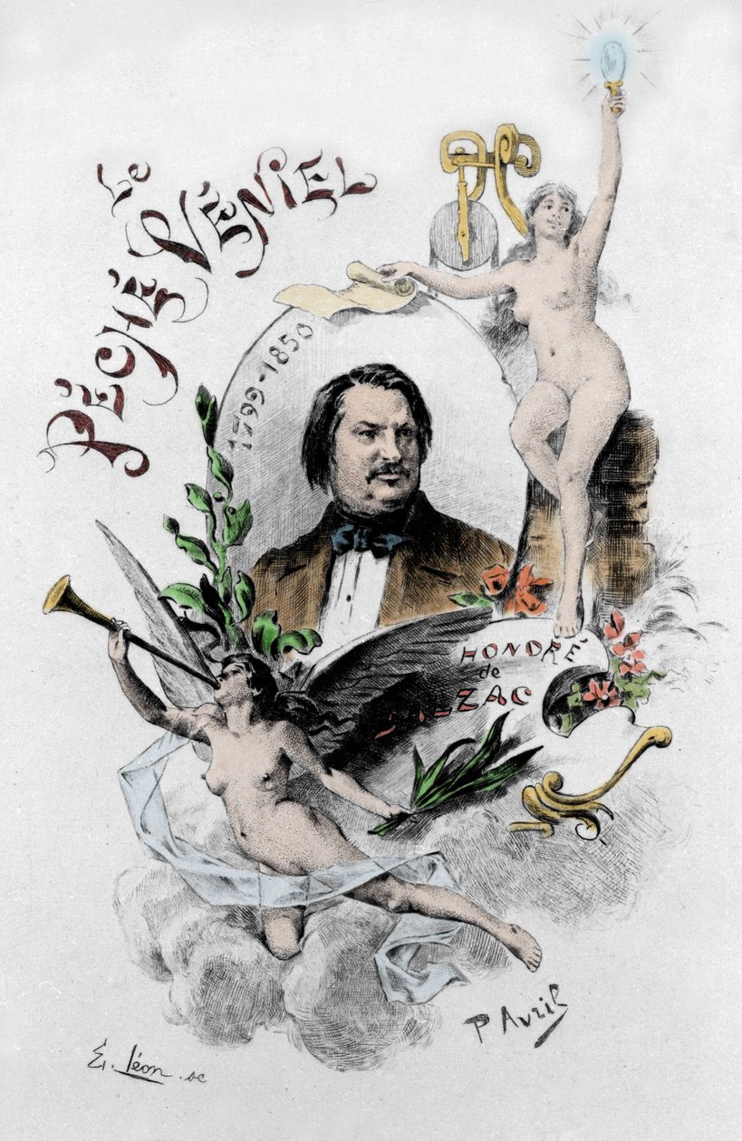Honore de Balzacin "The lieven synti" -elokuva. Kuvitus Paul Avrilista (1843-1928) vuodelta 1901. tekijältä Edouard Henri Avril